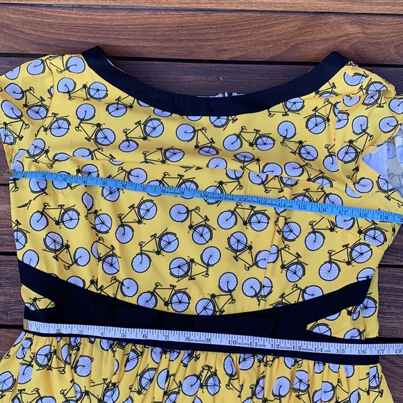 Eshakti XL 16 Yellow Bicycle Print Dress (fits like US 14) - Picture 6 of 6